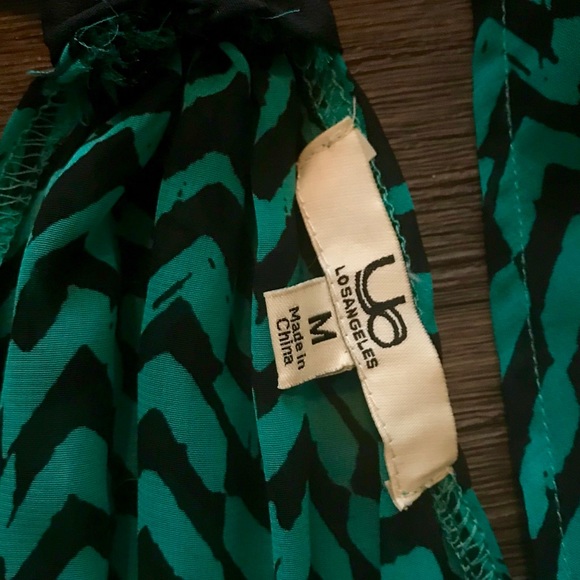 Ya LOSANGELES Teal & Black Cocktail Dress Medium - Picture 5 of 5